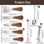 HASTHIP Cheese Knife and Charcuterie Utensils Set with 20Pcs Stainless Steel & Wooden Handles for Entertaining
