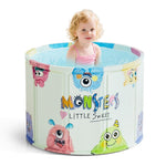 HASTHIP Folding Bath Tub for Toddlers with 10 Panel Design and Drainage Pipe | Beige Silicone 21x15 in
