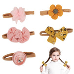 HASTHIP® Diademas para Bebé Niña con Lazos,Cintas de Pelo Suaves y Elásticas de Nailon,Accesorios Cabello con Flor Encaje para Recién Nacido Bebé y Niña Pequeña Coletas Peinados