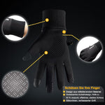 HASTHIP® Black Cycling Gloves, Warm Winter Gloves, Water-Repellent, Touchscreen Gloves, Windproof Running Gloves, Non-Slip for Men and Women, for Running, Cycling, Climbing