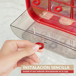 HASTHIP Desktop Storage Box for Office and Home with 3 Tier Compartments and Clear Windows | 180x110x120mm Multifunctional Organizer