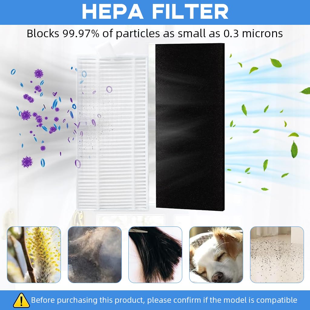 HASTHIP Replacement Vacuum Cleaner Accessories for AGARO Alpha with 9 Piece Set | Includes Main and Side Brushes Filters and Mop Cloth