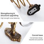 HASTHIP Hair Dryer Stand for Bathroom with Glue and Screws featuring 9.4×10.3×14cm Aluminum Spiral Rack | Retro Bronze Wall Mount Organizer