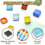 HASTHIP Fridge Magnets for Refrigerator and Whiteboard with 24pcs 1.5cm Glass Mosaic Blocks | Colorful Home Décor