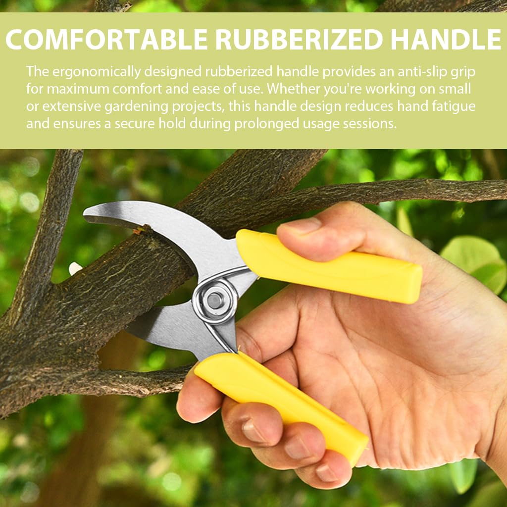 HASTHIP Hand Pruner Cutter for Gardening with Serrated and Non Serrated Blades | 2Pcs Carbon Steel Tools