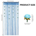 HASTHIP Thread Curtain for Doorway and Window Decor featuring 3.3ft x 6.6ft Blue Flower Strings | Polyester Partition Panel
