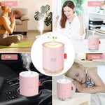 Humidifier for Room Moisture 500ML 26dB Air Humidifier for Bedroom Ultrasonic Cool Mist Car Humidifier with Atmosphere Light Desktop Humidifier Office Bedroom Auto Shut-Off with 2 Spray Mode