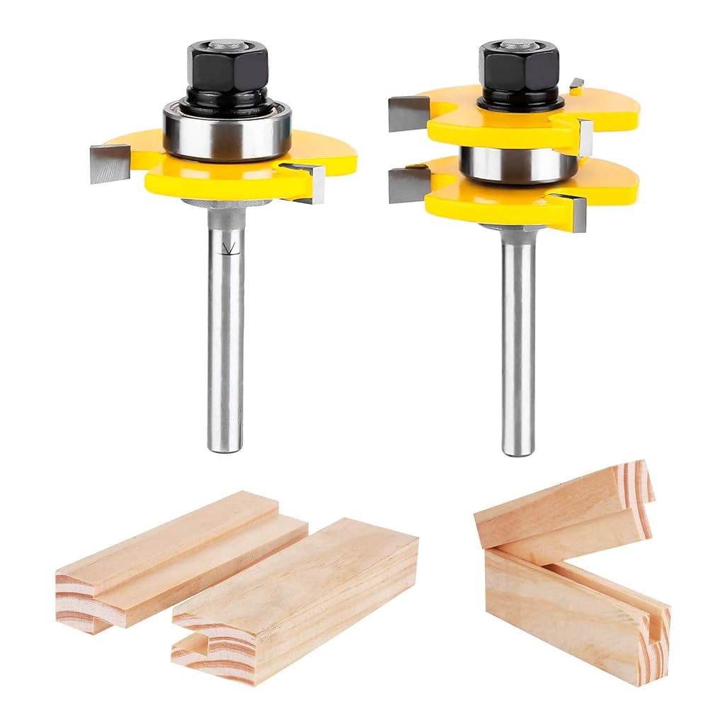 HASTHIP® Juego de 2 brocas para enrutador machihembrado