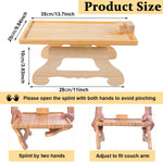 HASTHIP Sofa Armrest Wooden Tray for Work and Relaxing with 360° Rotatable Phone Holder | Eco-Friendly Bamboo Folding Table