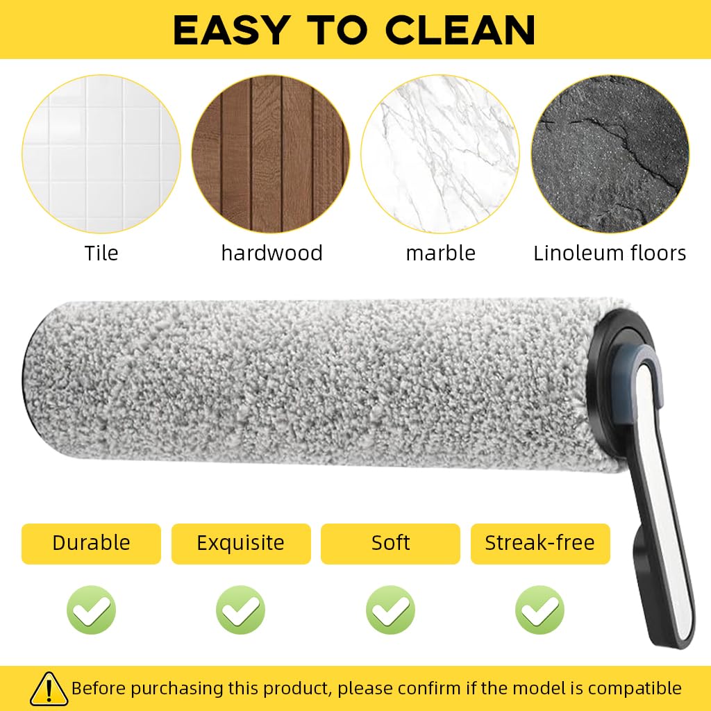 HASTHIP Replacement Brush Roll Set for Tineco S5 S5 Pro with 2 Rolls and 3 HEPA Filters | Soft Microfiber Wet Dry Use