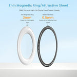 HASTHIP® Magnetic Ring Holder for iPhone 12 13 14 15, Universal MagSafe Compatible Phone Stand, Strong Adhesive Magnetic Mount for Car, Desk, Wall, Foldable Phone Grip, Secure PU Cover Attachment