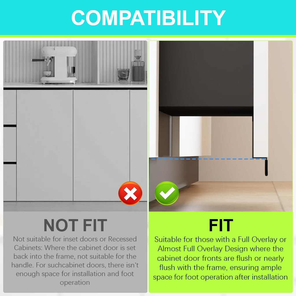 HASTHIP Foot Pull for Kitchen Cabinet Doors with Touchless Hands Free Design | Carbon Steel