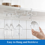 HASTHIP Wine Glass Rack for Cabinet Storage with Drill Free Mount | 2 Pack Iron Holder