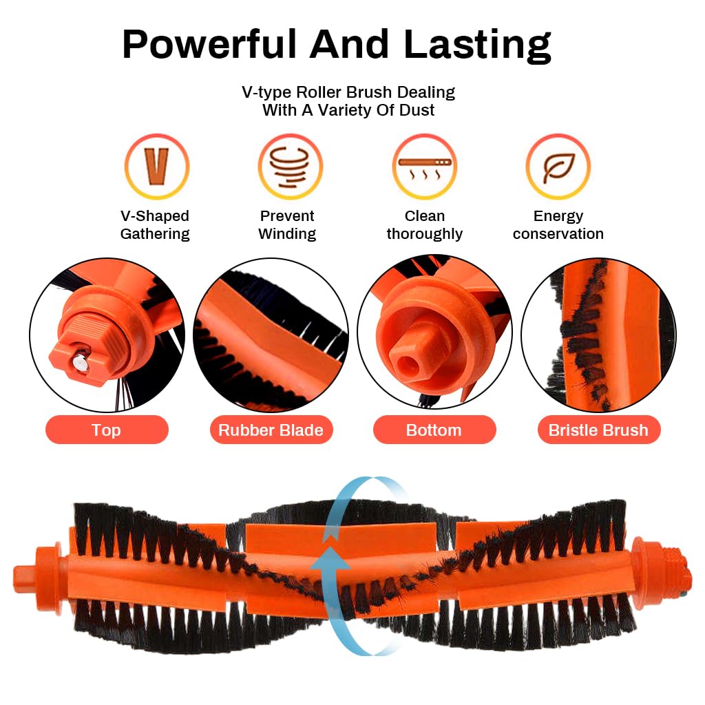 HASTHIP® 12Pcs Replacement Parts Kit Compatible with Mi Robot Vacuum-Mop P, Includes Durable Side Brushes & Cleaning Tools, Easy Install, Complete Replenishment Accessories for Mi Mop P