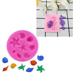 HASTHIP® 6 Pack Marine Theme Silicone Fondant Molds for Resin Art, DIY Craft Mermaid Tail, Seahorse, Starfish, Conch, Seashell, Turtle Food Grade, Multipurpose Baking & Casting Kit, 2 PCS Each