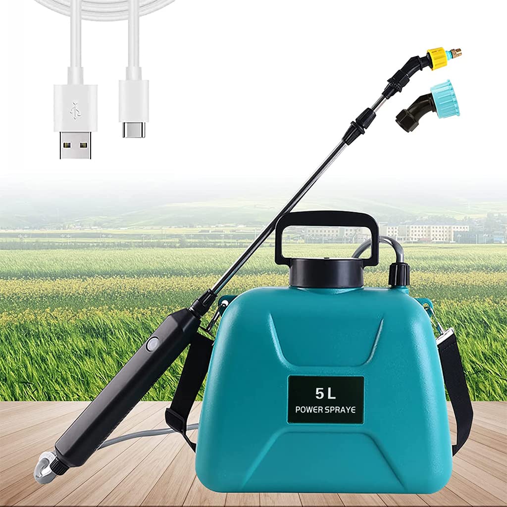 HASTHIP Battery Powered Sprayer for Garden Use with 5L Tank and 60cm Telescopic Wand | USB Rechargeable Handle