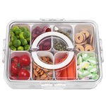 HASTHIP Kitchen Seasoning Powder Box with 8 Compartments 28x21x6.5cm and Leak-Proof Lid