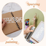 HASTHIP® 12Pcs Painting Stencils for Wooden Crafts Spray Painting Stencils Assorted Aesthetic Decorative Pattern Templets DIY Engraving Crafts Pattern Templets, Cake Decorating Stencils, 28x7.6cm