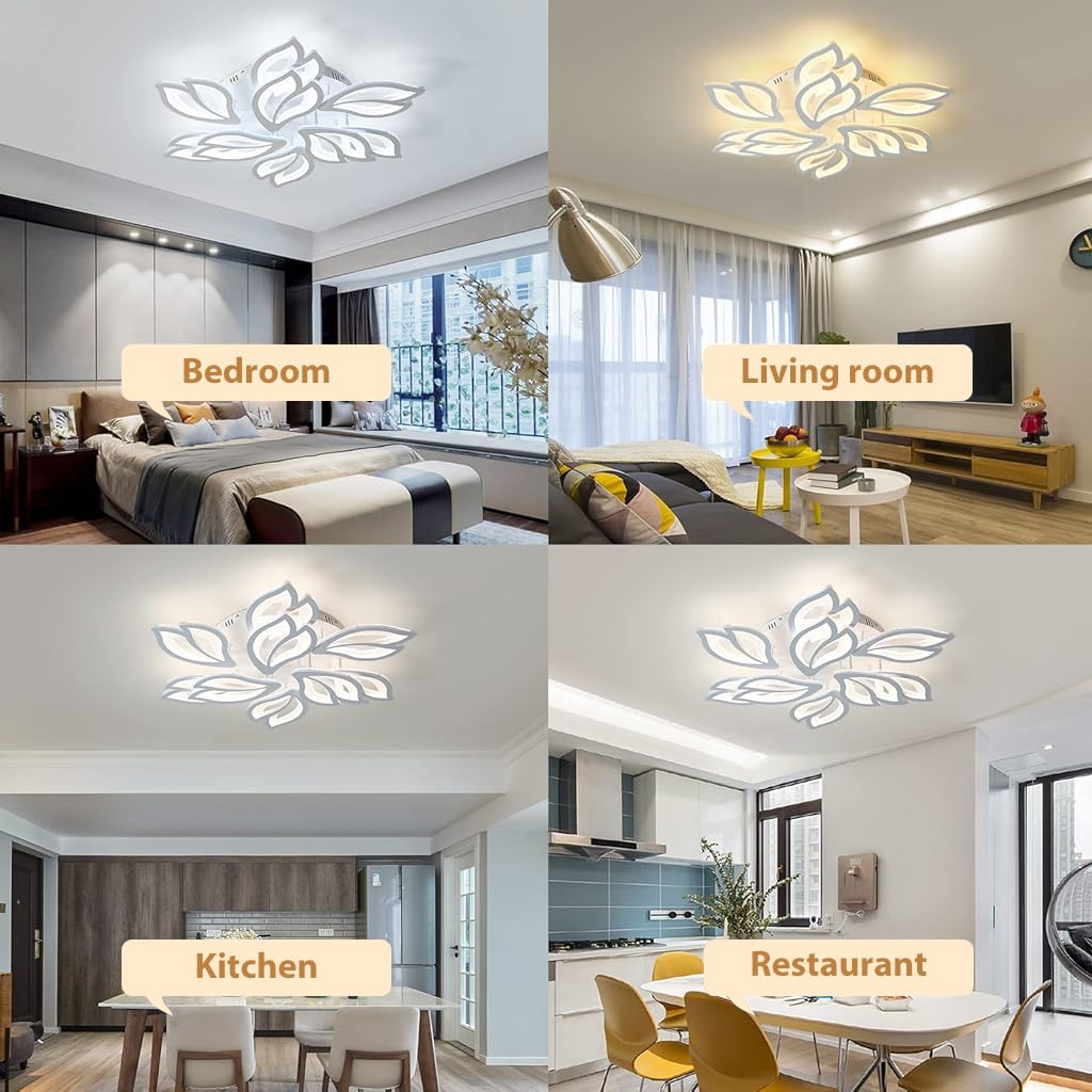 HASTHIP Modern LED Flush Mount Ceiling Light with Remote Control