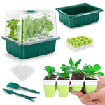 HASTHIP Seed Starter Tray for Germination with 12 Silicone Pots and Ventilation Lid | Includes Drip Tray and Seeding Tools