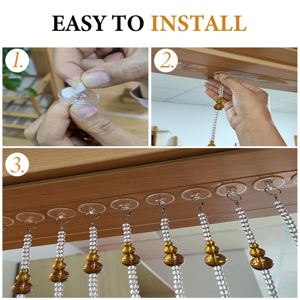 HASTHIP Bead Curtains for Home Decoration with 20 Crystal Strings | Sparkling Room Divider