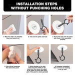 HASTHIP Ceiling Hooks for String Lights and Decor featuring Snap Clasp Design | 12Pcs 1.5kg Metal Self-Adhesive Grey