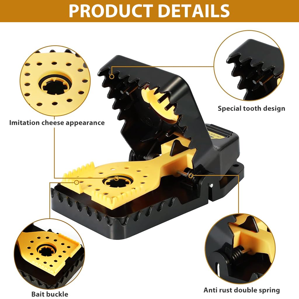 HASTHIP Rat Trap for Home with Quick Trigger Mechanism and Reusable ABS Design | 2Pcs