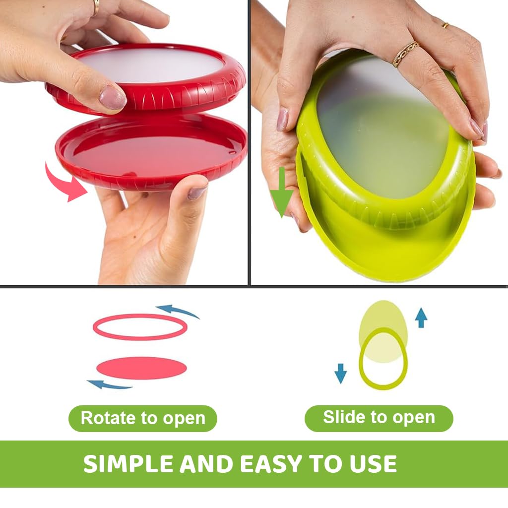 HASTHIP Fresh Onion Storage Containers 4pcs 3.9 in for Kitchen Food | Flexible Silicone Airtight Design