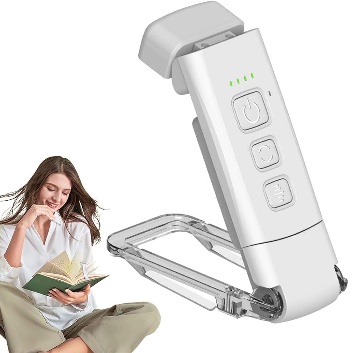 HASTHIP® Book Reading Light with Timer, Clip-On Led Bookmark Lamp with 3 Colors & 5 Brightness Dimmable, Mini Night Reading Lamp for Nighttime R