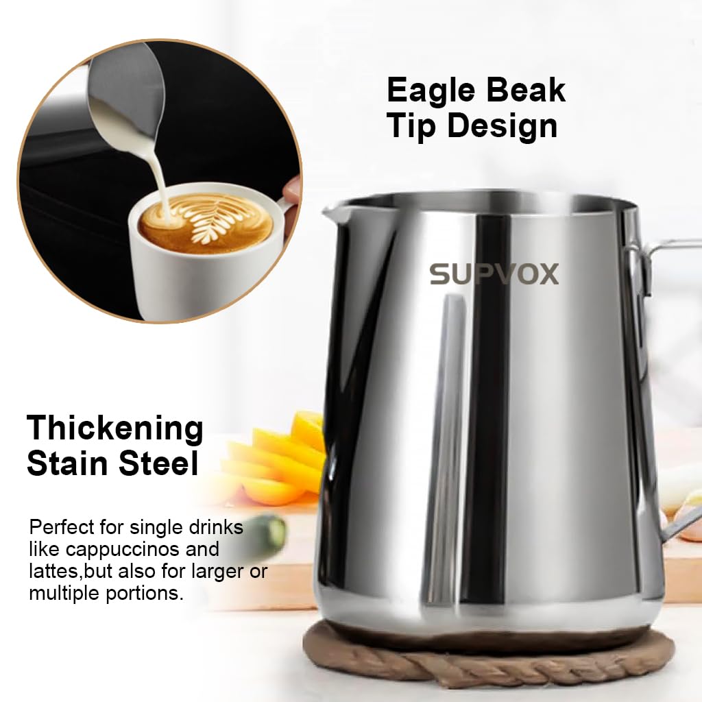 HASTHIP® 12oz Milk Frothing Pitcher with Scale