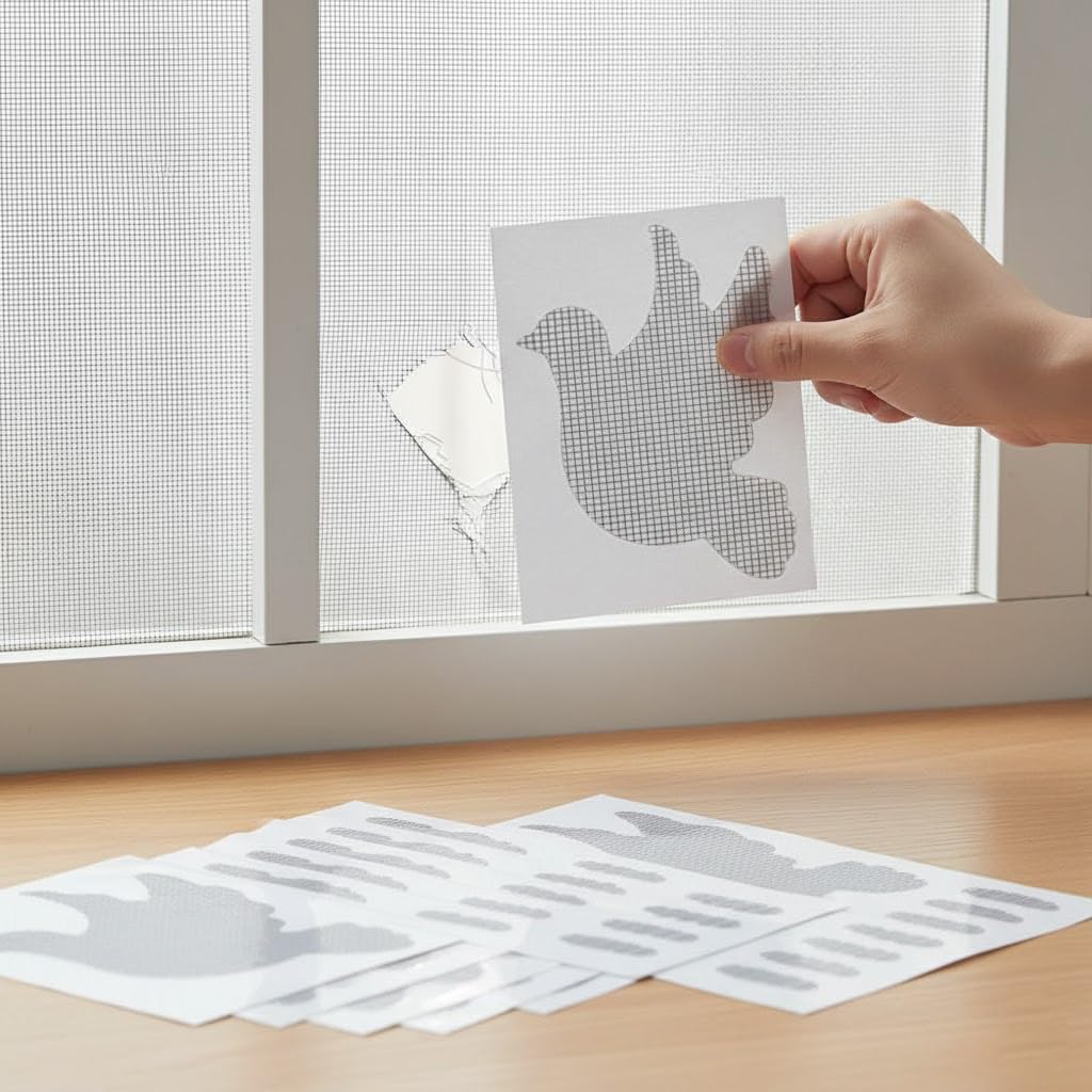 HASTHIP Net Repair Tape for Windows 10 Pcs with Dove Shape Mesh Patches | Fiberglass Self Adhesive Screen Repair