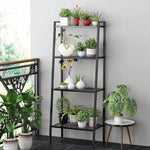 HASTHIP 4 Tier Metal Plant Stand for Balcony with Tapered Frame | Indoor Outdoor Decor Shelf