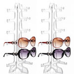 HASTHIP® estante organizador de gafas de sol de 2 piezas, soporte de exhibición de gafas de 6 niveles en ps transparente con base, 15.5x14.3x31cm