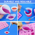 HASTHIP Silicone Resin Measuring Cups Kit for DIY Craft Jewelry with 72pcs Tools Set | Includes Mixing Bowls and 100ml Cups