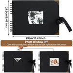 HASTHIP DIY Scrapbook Photo Album Kit for Weddings and Anniversaries with Ribbon Closure 80 Pages Black | Perfect Memory Gift