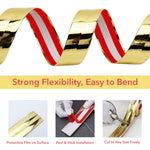 HASTHIP Wall Molding Trim for Home Decoration with Peel and Stick Design | 9.84 ft Golden PVC