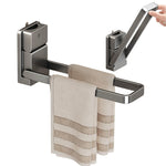 HASTHIP® Hand Towel Bar,Self-Adhesive Rustproof Towel Holder for Bathroom & Kitchen,No Drill Wall Mount Fold-Down Rack Strong Suction Cup Design Space Saving Stick-On Hand Holder