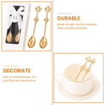 HASTHIP Mini Crown Spoon Set for Coffee and Dessert with Golden Plated Zinc Alloy Design | Gift Box