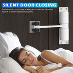 HASTHIP Automatic Door Closer for Wooden and Metal Doors with Adjustable Spring | Up to 30 kg Zinc Alloy White