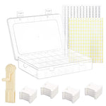 HASTHIP Embroidery Floss Organizer Kit for Cross Stitch with 24 Compartments and 40 Bobbins | Includes Floss Winder and Color Number Stickers