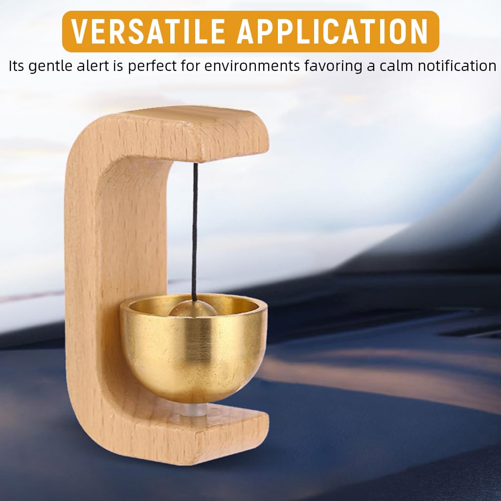 HASTHIP Door Chime for Home and Shop with Magnetic Mount and Brass Bell | 2 PCS Beech Wood Design