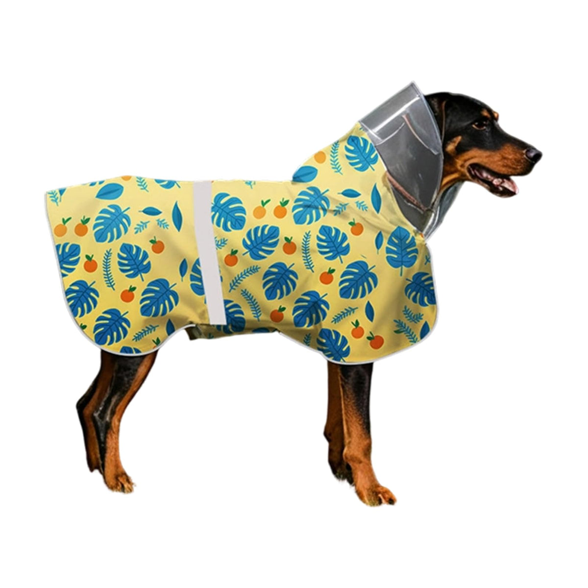 HASTHIP® Impermeable para Perros con Protección de Cola y Piernas, Botas Antideslizantes, Suspensor Grueso, Resistente al Agua, Amarillo Talla 2XL, Traje de Lluvia para Mascotas Grandes y Medianas