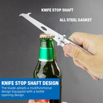 HASTHIP® Butterfly Knives Trainer, with O-Ring Latch for Beginner, Balisong Trainer with Unsharpened Blade for Practicing Flipping Tricks, Stainless Steel Tool with Bottle Opener Knives Trainer Tool