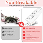 HASTHIP Clear Acrylic Flower Vase for Wedding and Home Decor featuring 12 Holes | 30×10×6.5 cm Rectangular Centerpiece