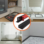 HASTHIP Silicone Water Stopper for Kitchen and Bathroom featuring Self-Adhesive Glue 1.5M | Flexible Black Water Barrier Strip