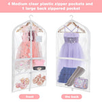 HASTHIP Garment Bags for Dance Costumes with Zippered Pockets 24 x 40 in PVC Cover | Kids Organizer