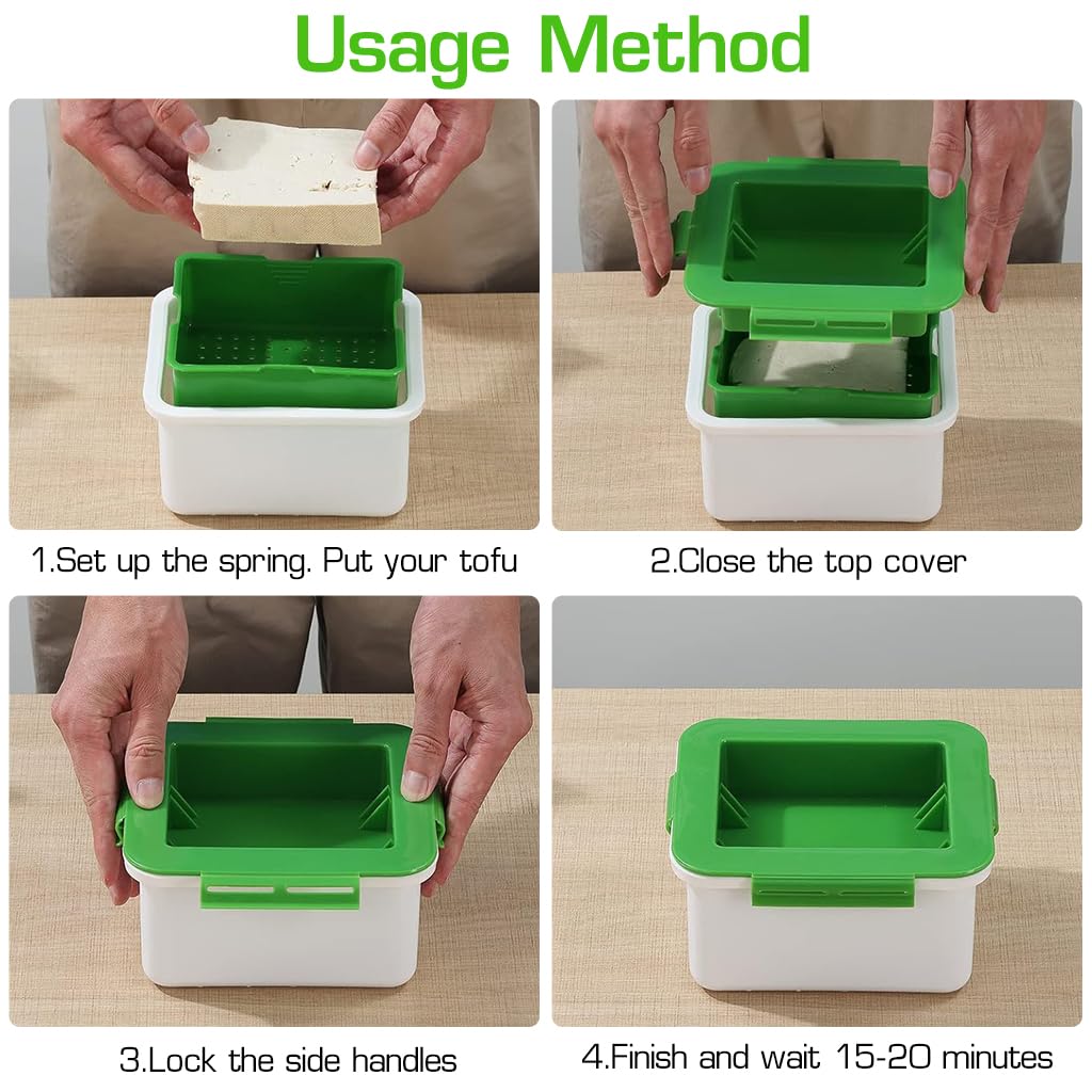 HASTHIP® Tofu Press Drainer Water Remover Food Grade Making Tools Homemade Quick Excessive Removal Easy for Within 4.5x3.78x1.77 inch Dish Washer Safe 3PCS