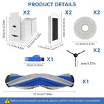 HASTHIP Replacement Parts for Ecovacs T30 Omni PRO with 30 pcs full accessory kit | main brush side brushes mop pads filters and dust bags