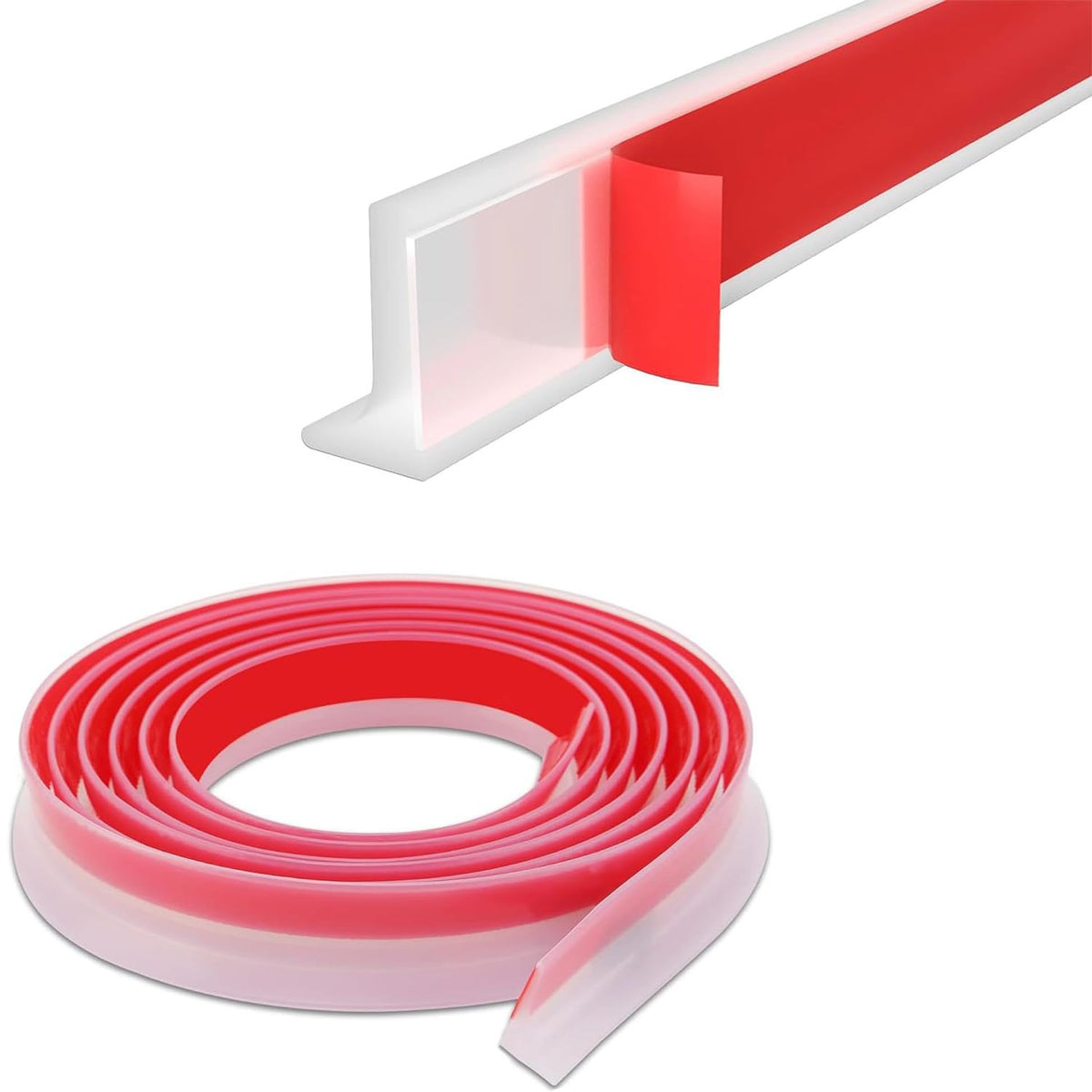 HASTHIP Shower Threshold Water Dam for Bathroom and Kitchen | 39 in Self-Adhesive Flexible TPE Strip