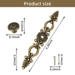 HASTHIP Cabinet Drawer Pull Handle for Kitchen and Wardrobe with 128mm Hole Pitch | Zinc Alloy 6Pcs Antique Brass Finish